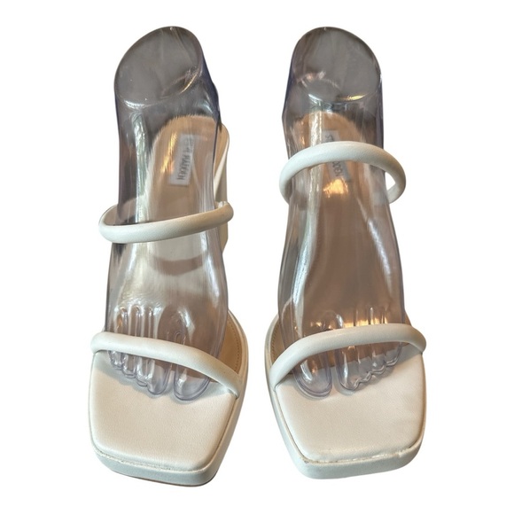 Steve Madden Polly Slide Sandals - White, Size 10 - 4” Heel - Picture 9 of 9